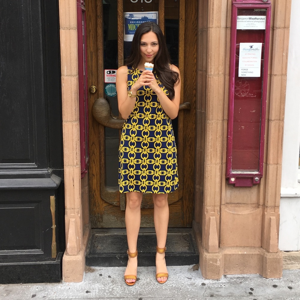 Blue & Yellow Casual Dress